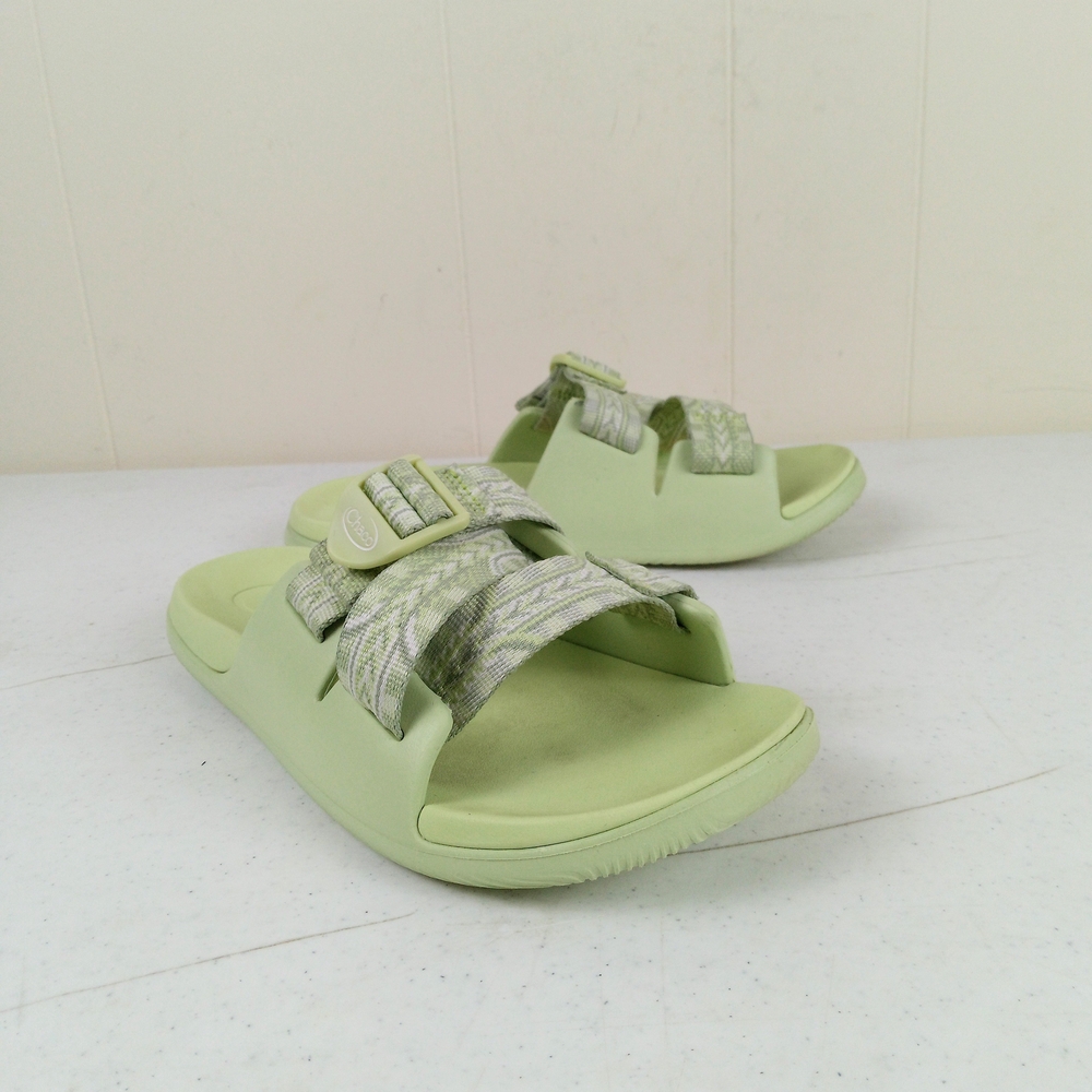 Chaco Chillos Slide Sandals Women Size 8 Green Slip On Beachy Casual Shoes